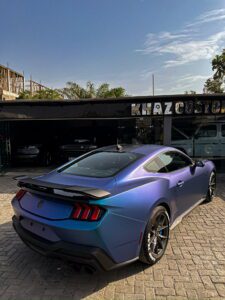 Custom Iridescent Wrap On a Mustang Dark Horse