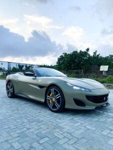 Zlatan's Ferrari in Satin Khaki Green & Subtle Yellow Accents