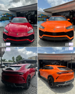 Red Lamborghini Urus in Daggi Orange Wrap