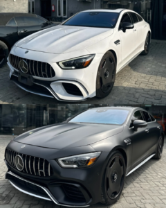 Satin Black Wrap on A Mercedes Benz