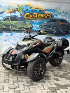 Custom Wrap Installed on a Can am Bike